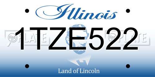 1TZE522 Illinois License Plate