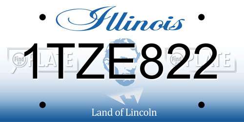 1TZE822 Illinois License Plate