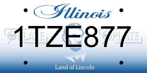 1TZE877 Illinois License Plate