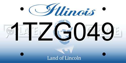 1TZG049 Illinois License Plate