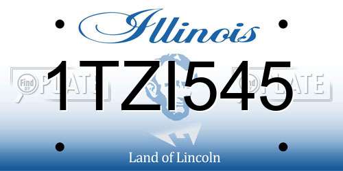 1TZI545 Illinois License Plate
