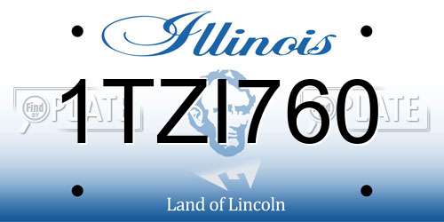 1TZI760 Illinois License Plate