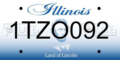 1TZO092 Illinois License Plate