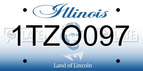 1TZO097 Illinois License Plate