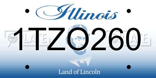 1TZO260 Illinois License Plate