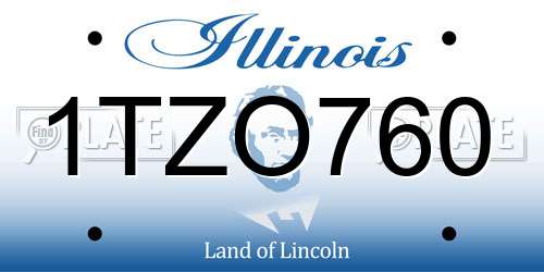 1TZO760 Illinois License Plate