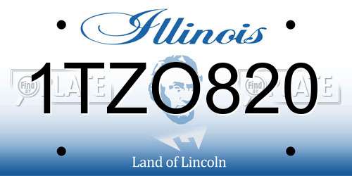 1TZO820 Illinois License Plate