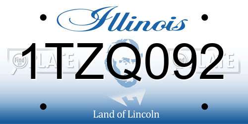 1TZQ092 Illinois License Plate