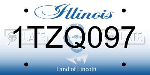 1TZQ097 Illinois License Plate