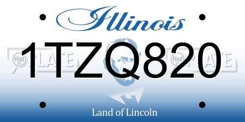 1TZQ820 Illinois License Plate