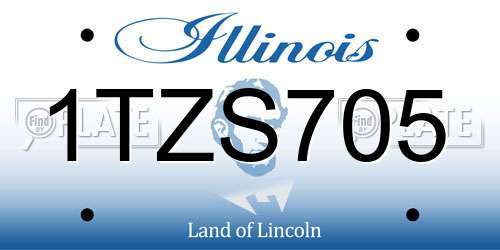 1TZS705 Illinois License Plate