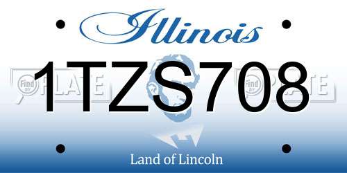 1TZS708 Illinois License Plate