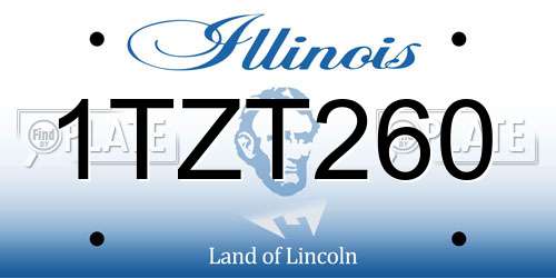 1TZT260 Illinois License Plate