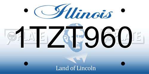 1TZT960 Illinois License Plate