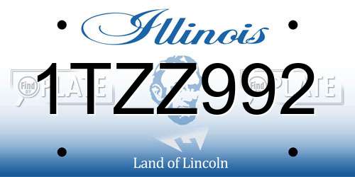1TZZ992 Illinois License Plate