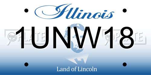 1UNW18 Illinois License Plate