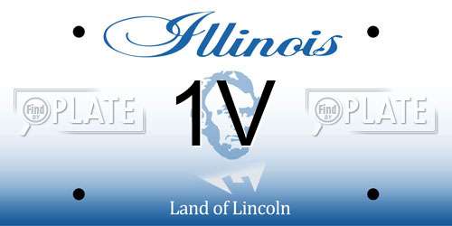 1V Illinois License Plate