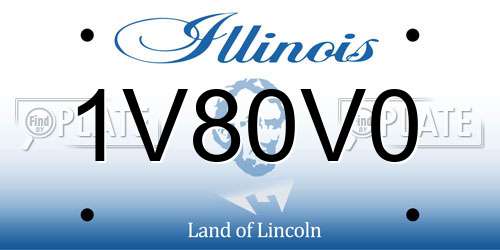 1V80V0 Illinois License Plate