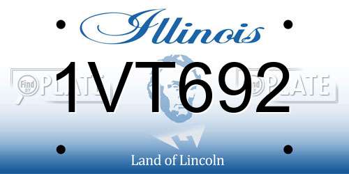 1VT692 Illinois License Plate