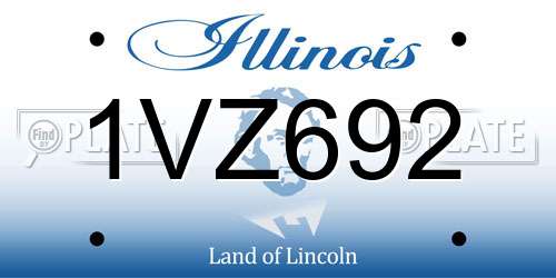 1VZ692 Illinois License Plate
