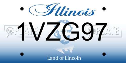 1VZG97 Illinois License Plate