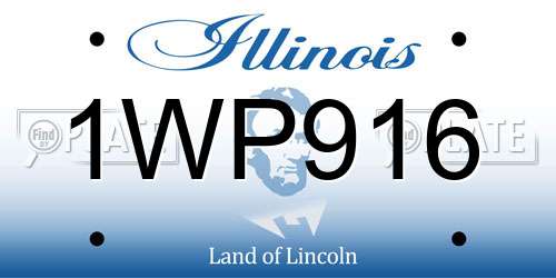 1WP916 Illinois License Plate