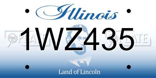1WZ435 Illinois License Plate