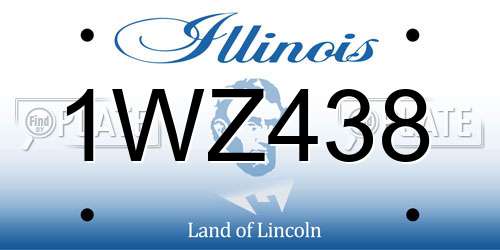1WZ438 Illinois License Plate