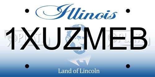 1XUZMEB Illinois License Plate
