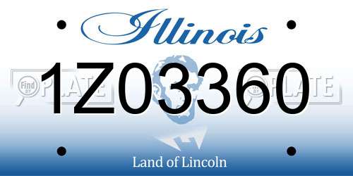 1Z03360 Illinois License Plate