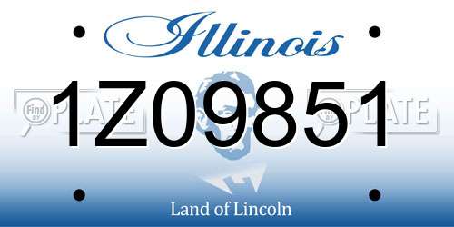 1Z09851 Illinois License Plate