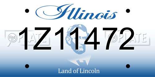 1Z11472 Illinois License Plate