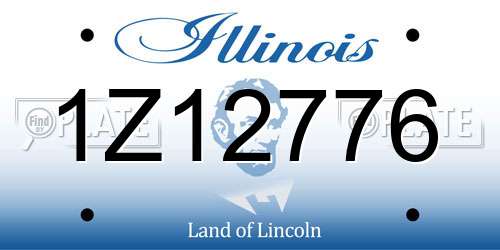 1Z12776 Illinois License Plate