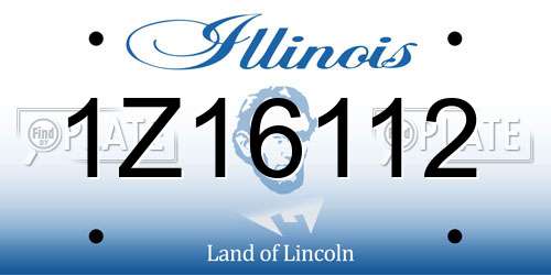 1Z16112 Illinois License Plate