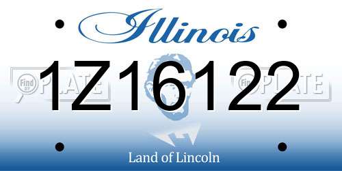 1Z16122 Illinois License Plate