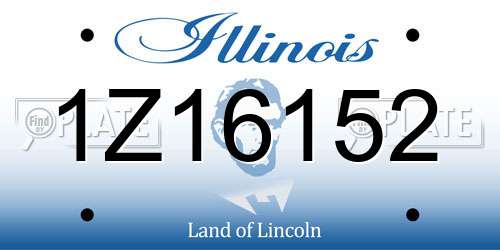 1Z16152 Illinois License Plate