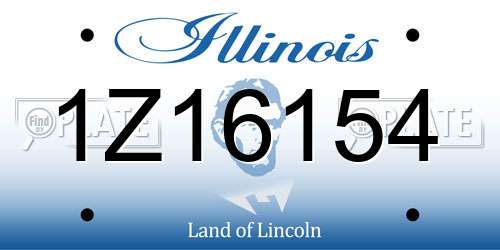 1Z16154 Illinois License Plate