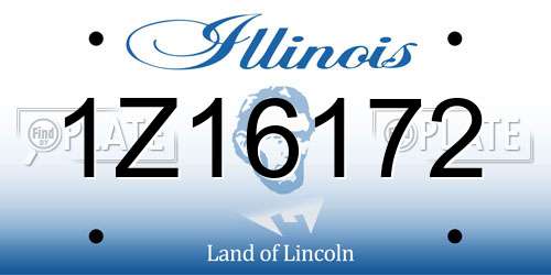 1Z16172 Illinois License Plate