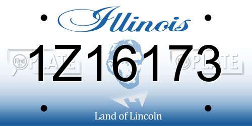 1Z16173 Illinois License Plate