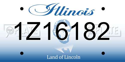 1Z16182 Illinois License Plate