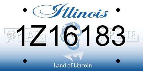 1Z16183 Illinois License Plate