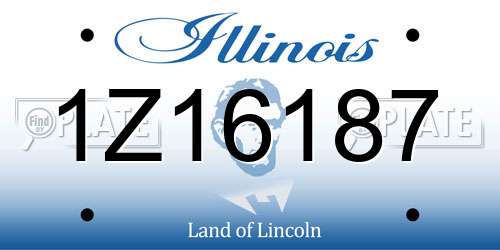 1Z16187 Illinois License Plate