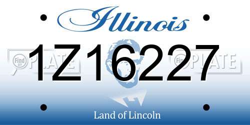 1Z16227 Illinois License Plate