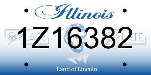 1Z16382 Illinois License Plate