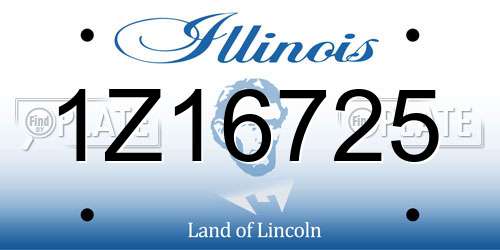 1Z16725 Illinois License Plate