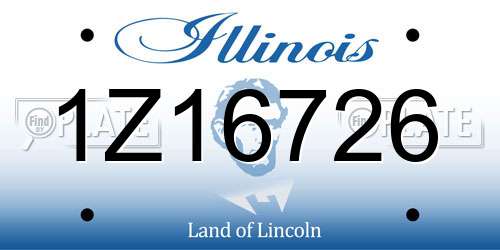 1Z16726 Illinois License Plate