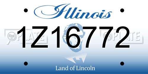 1Z16772 Illinois License Plate