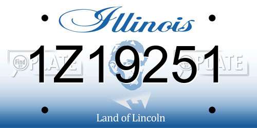 1Z19251 Illinois License Plate