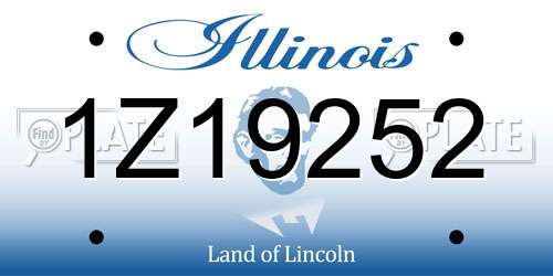 1Z19252 Illinois License Plate