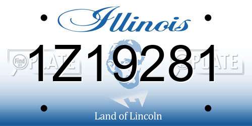 1Z19281 Illinois License Plate